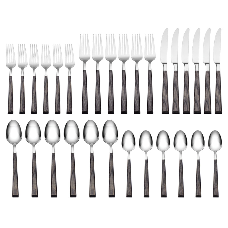 Coronado Charcoal 30-Piece Flatware Kit