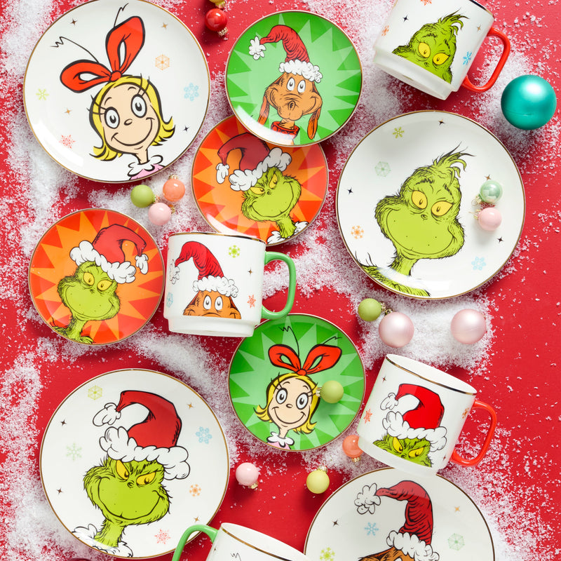 Merry Grinchmas Tidbit Plates, Set of 4