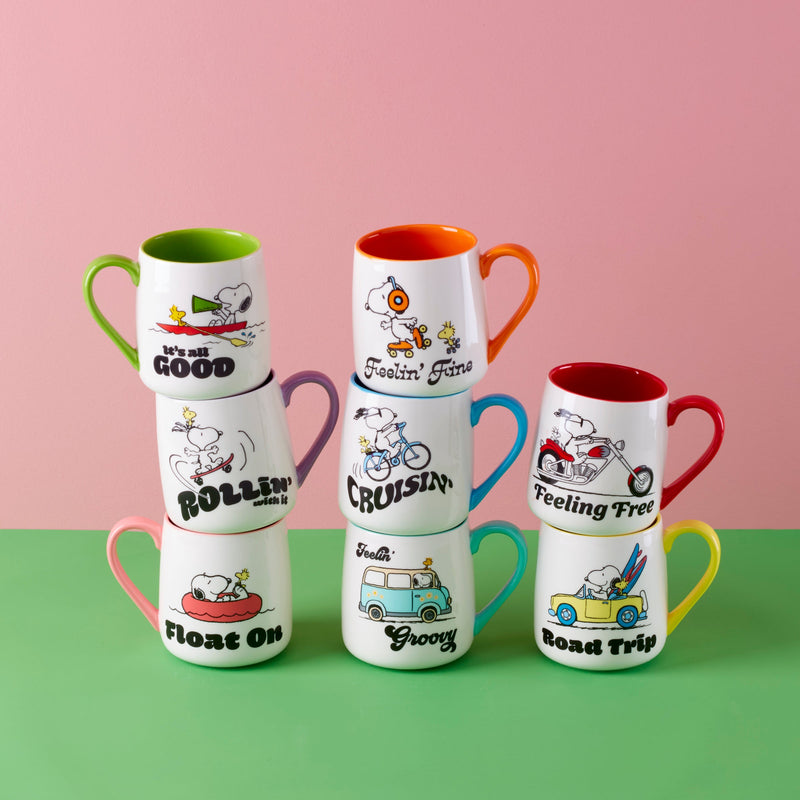 Peanuts Mugs Rollin'-All Good, Set of 2