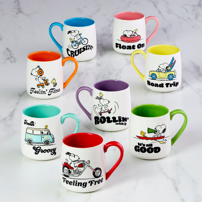 Peanuts Mugs Rollin'-All Good, Set of 2