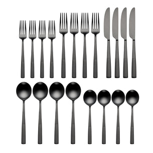 Modulus Black Satin 20-Piece Flatware Set