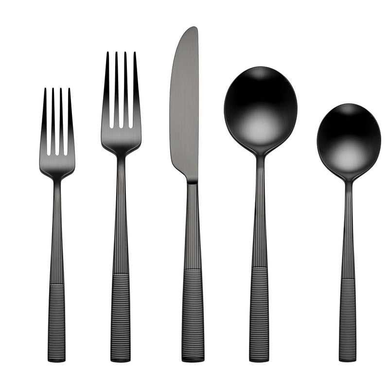 Modulus Black Satin 20-Piece Flatware Set