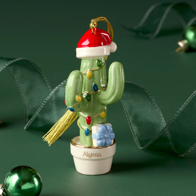 Personalized Christmas Cactus Ornament
