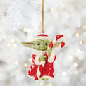 Grogu with Candy Cane Ornament