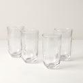 HOMESPUN CLEAR TALL TUMBLER S/4