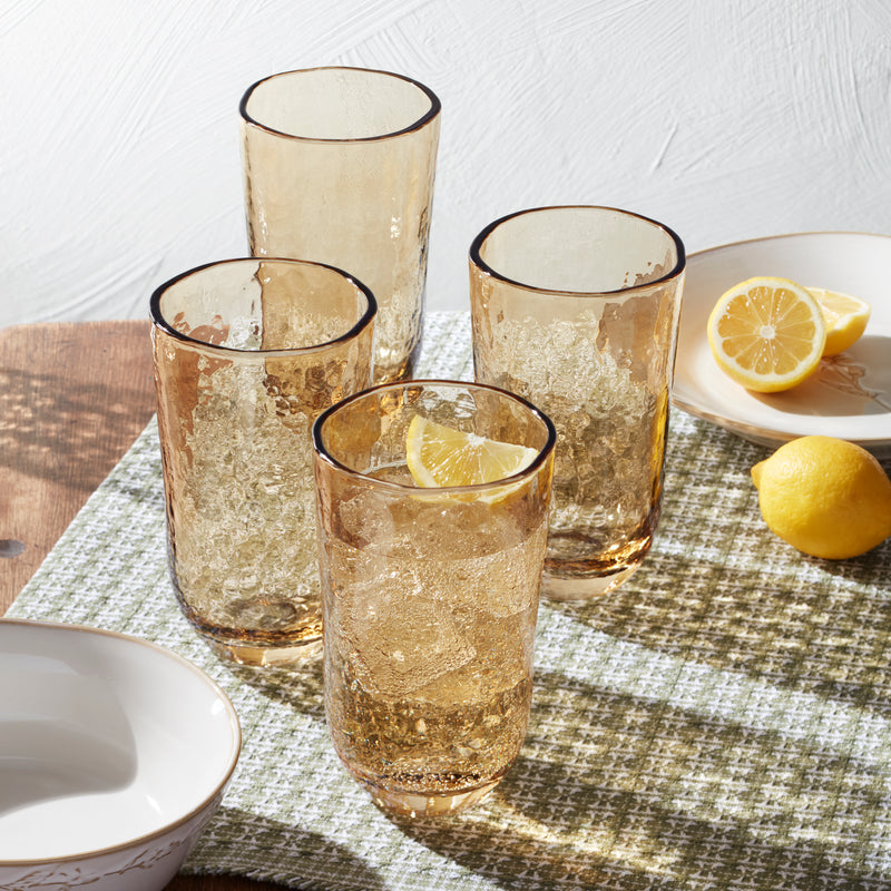 Homespun Amber Tall Tumbler S/4