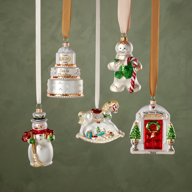 2026 Blown Glass Baby's 1st Christmas Rocking Horse Ornament