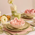 French Perle Scallop Matcha 24-Piece Dinnerware Set