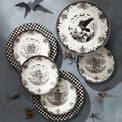 Gingham Black Dinner Plates, Set of 4