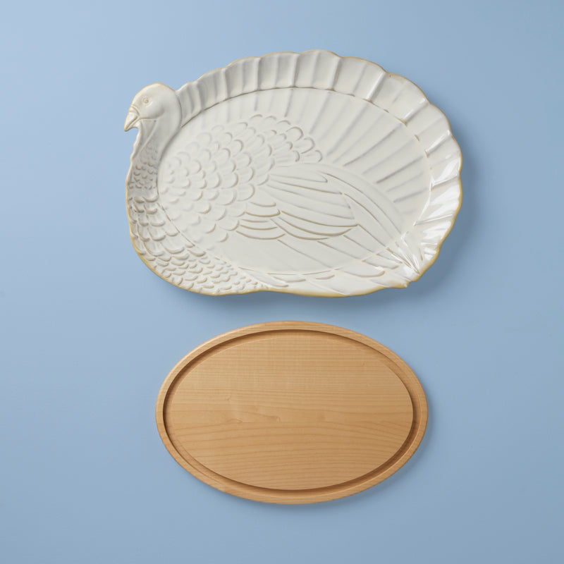 Harvest Turkey Platter and Carving Board Set