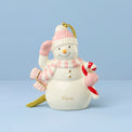 Personalized Winter Snowman Pink Ornament