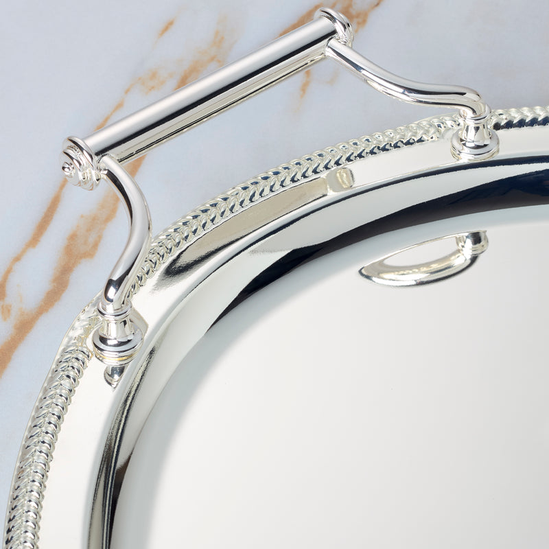 Gallery Oval Silverplate Tray with Handles