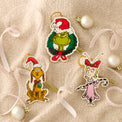 Grinch with Wreath Flat Ornament
