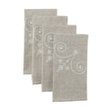 French Perle Linen Embroidered Dinner Napkins, Set of 4