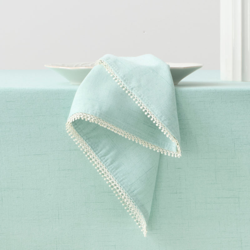 French Perle Solid Ice Blue Dinner Napkins, Set of 4