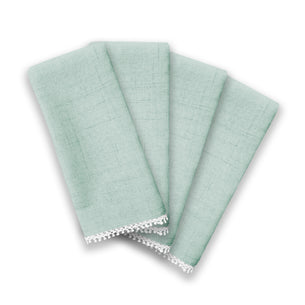French Perle Solid Ice Blue Dinner Napkins, Set of 4
