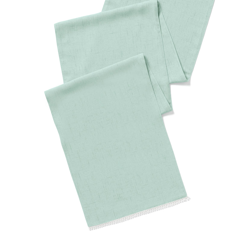 French Perle Solid Ice Blue 14x90 Table Runner