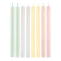 Pastel Striped Table Candles, Set of 8
