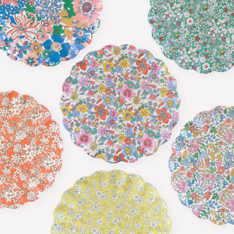 Meri Meri x Liberty Garden Party Reusable Large Plates S/6