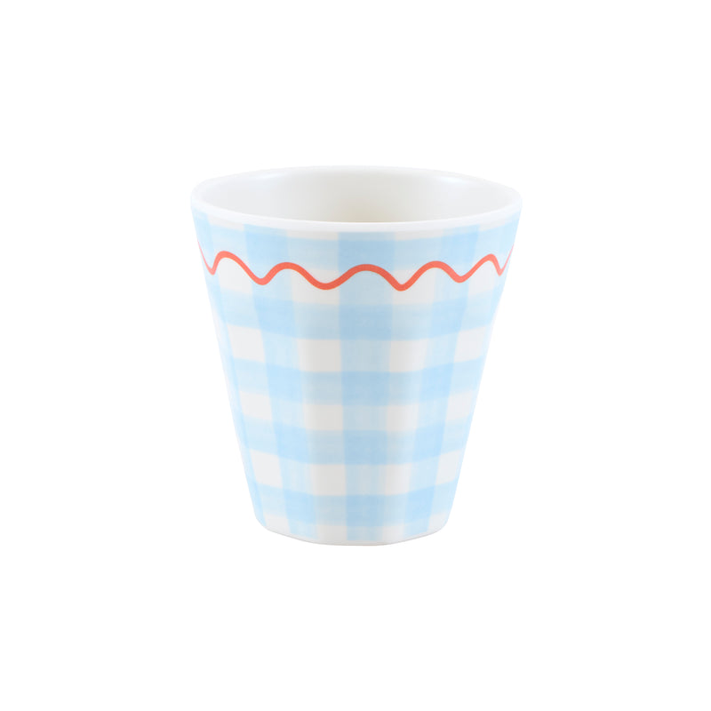 Gingham Reusable Cups, Set of 6