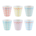 Gingham Reusable Cups, Set of 6