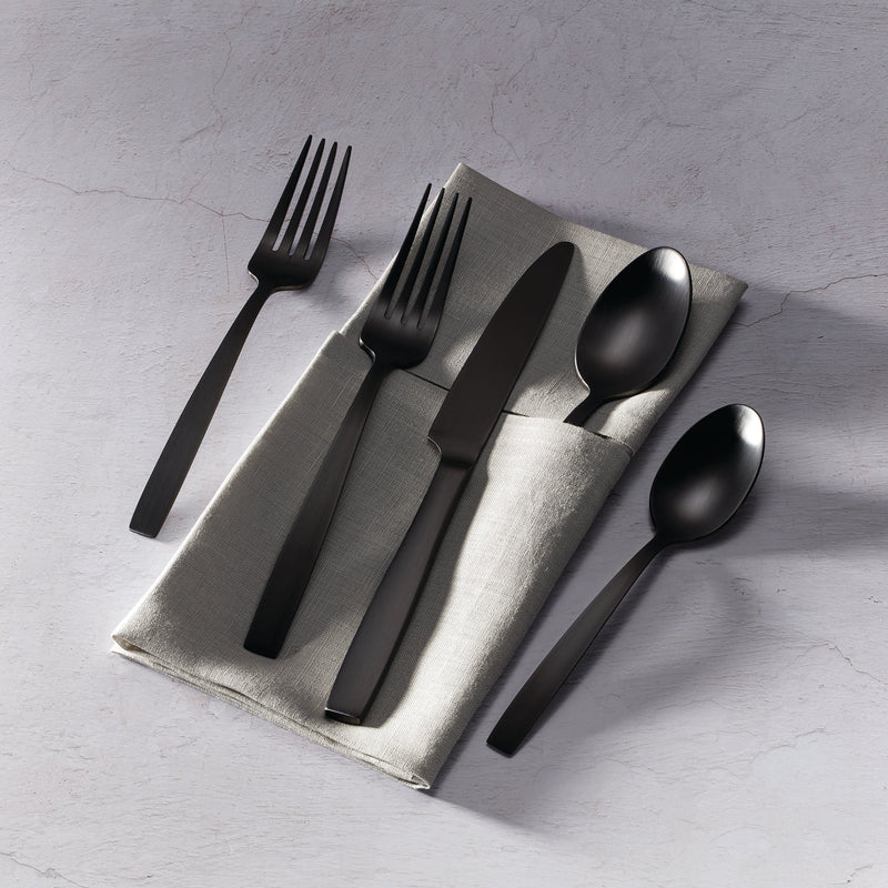 Clearview Black Satin 20-Piece Flatware Set
