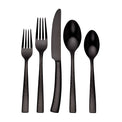 Paris Hammered Gunmetal Titanium 20-Piece Flatware Set