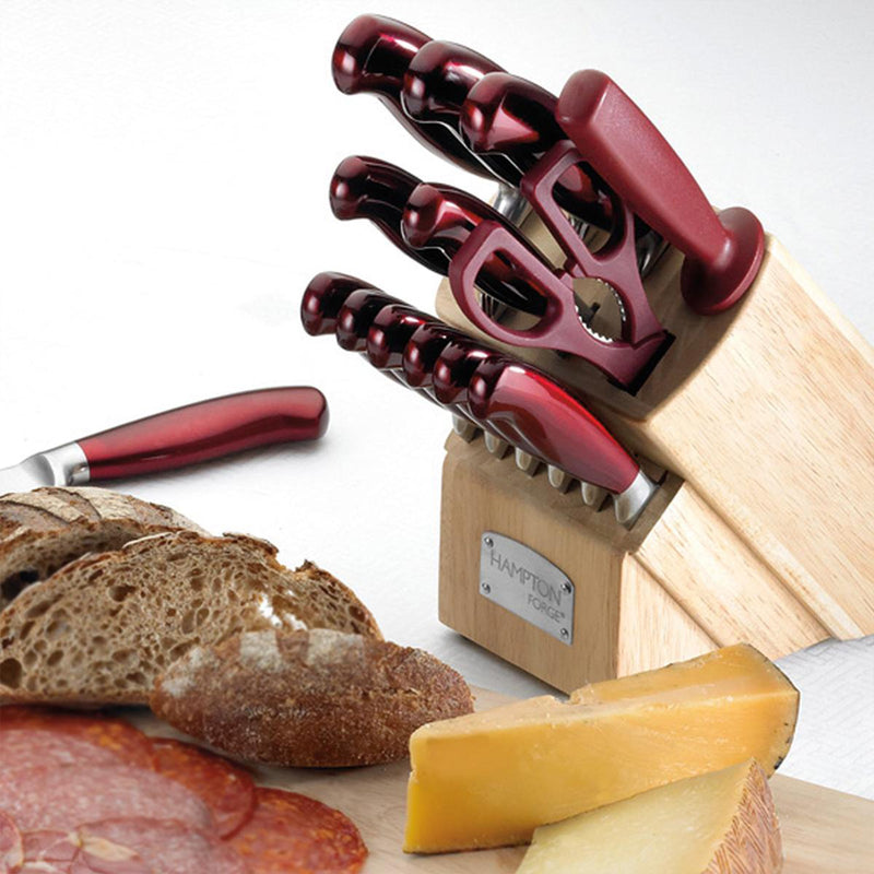 Argentum Red 14-Piece Cutlery Block Set