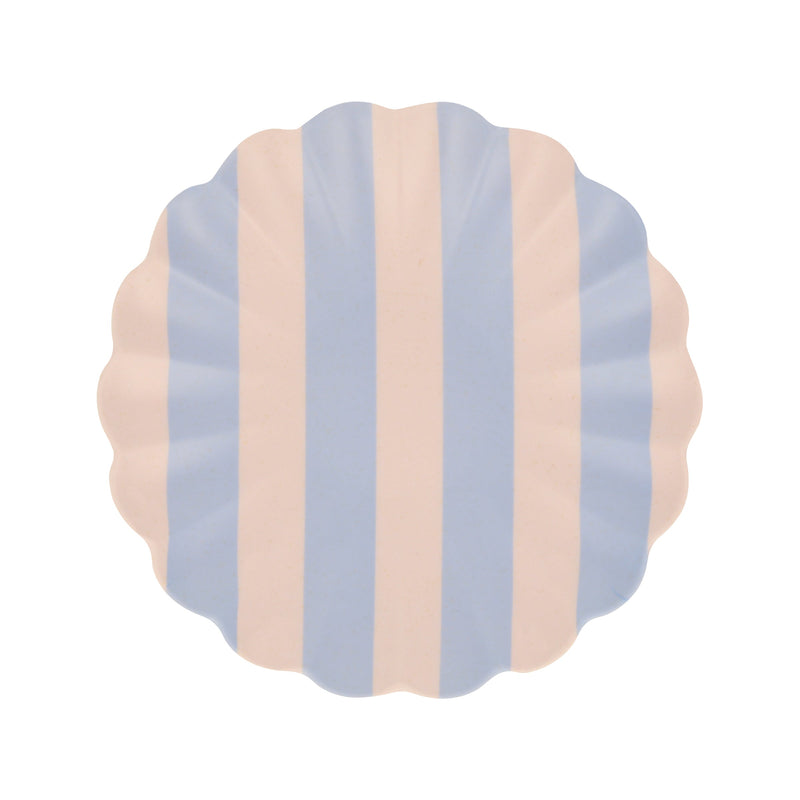Stripey Assorted Bamboo Small Plates, Set of 6