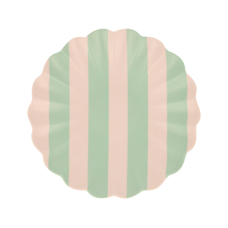 Stripey Assorted Bamboo Small Plates, Set of 6