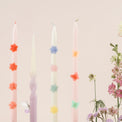 Pastel Flowers Taper Candles, Set of 2
