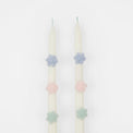 Pastel Flowers Taper Candles, Set of 2