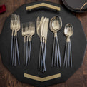Gaze Black Champagne Satin 20-Piece Flatware Set