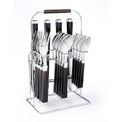 Temptation Black Charcoal Handle 16-Piece Flatware Set