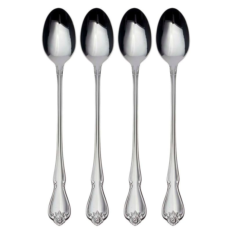 1 Rose Tall Drink Spoons, Set of 4