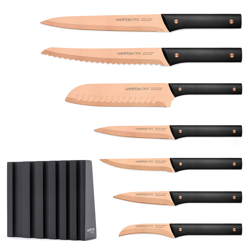 Knight Copper 13-Piece Cutlery Block Set