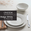 Ridge White 12-Piece Dinnerware Set