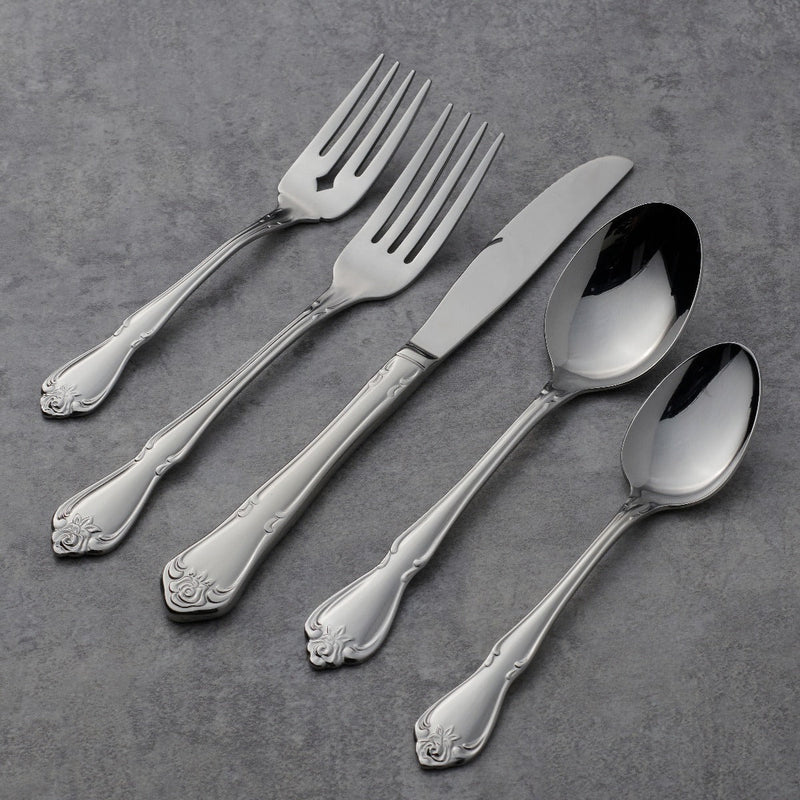 1 Rose 45-Piece Flatware Set
