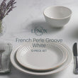 French Perle Groove White 12-Piece Place Setting