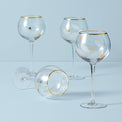 Holiday Gold Balloon Glasses, Set of 4