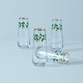 Holiday Stemless Flute Glasses, Set of 4