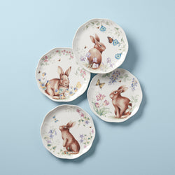 Butterfly Meadow Bunny Accent Plates, Set of 4