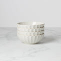 French Perle Scallop White All-Purpose Bowls, Set of 4