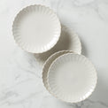 French Perle Scallop White Dinner Plates, Set of 4